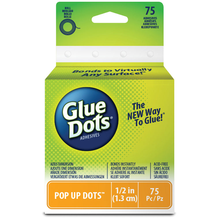 Glue Dots Clear Dot Roll - Pop Up .5" 75/Pkg
