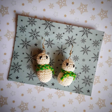 Mini Snowman Christmas Earrings