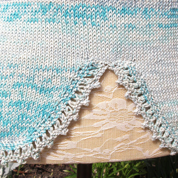 Summer Top with Lacy Raglan Sleeves & Shaped Lower Borders