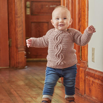 Vintage Baby Crochet Cable Sweater
