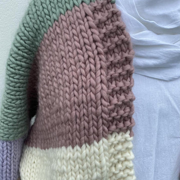 Olive - Colour Block Cardigan