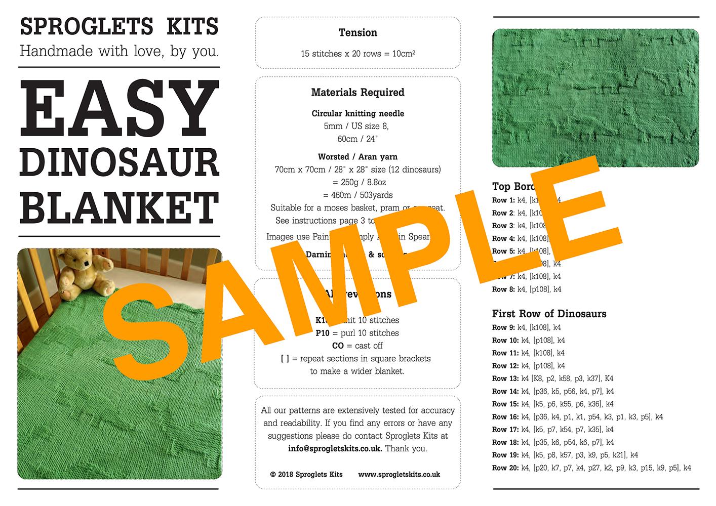 Easy Dinosaur Baby Blanket