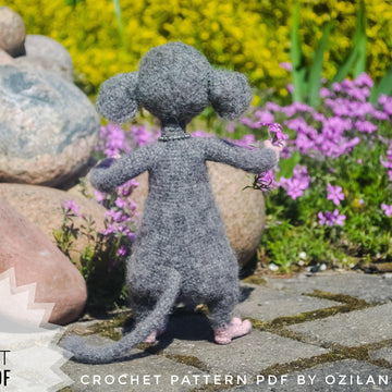 Crochet Pattern Macaroni the rat aninal Amigurumi toy