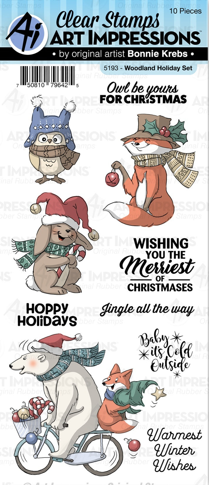 Art Impressions Holiday Stamp Set - Woodland Holiday