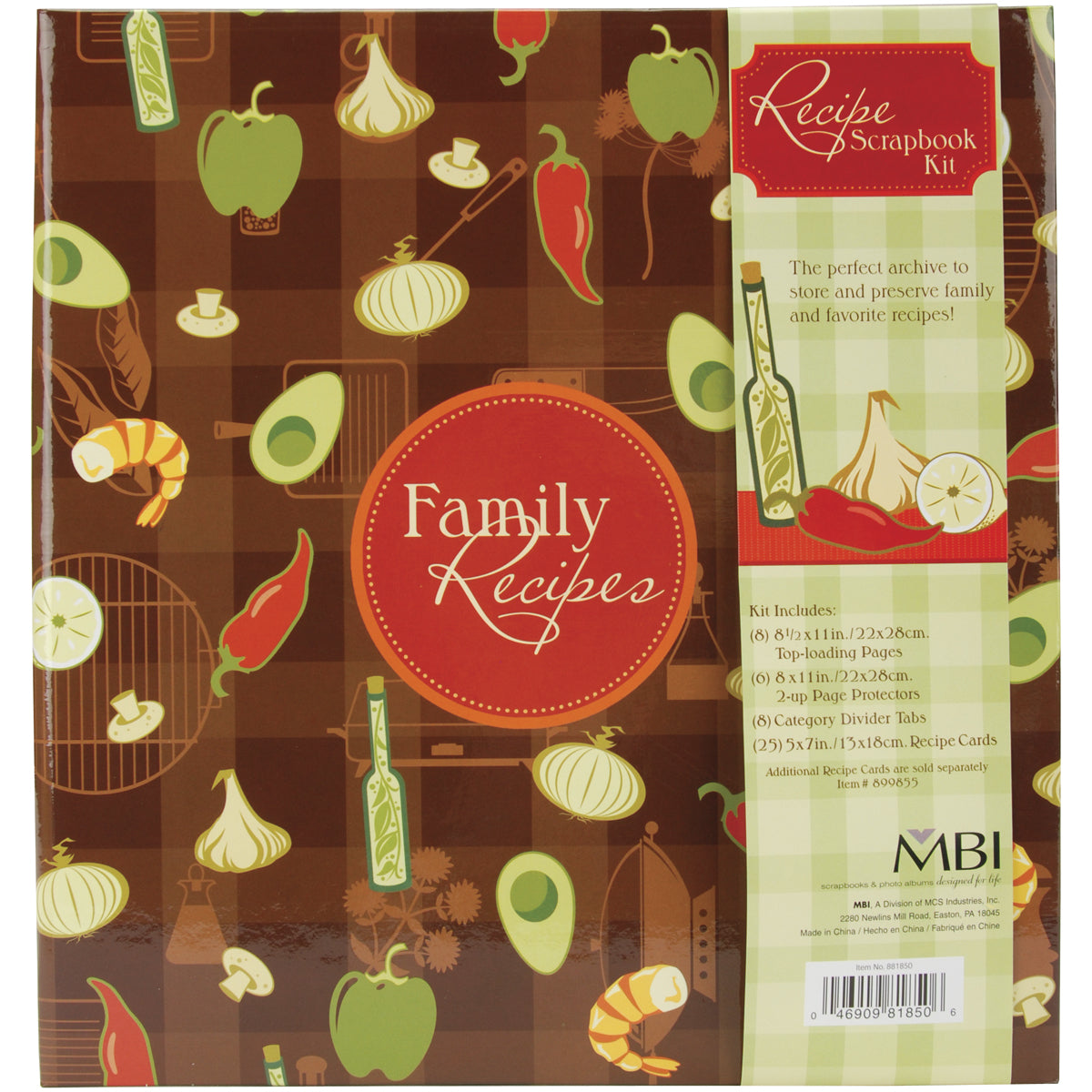 MBI Family Recipes 3-Ring Album Kit - 5"X7" Recipe Cards