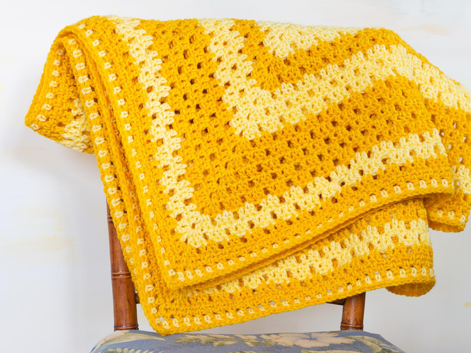 Granny Filet Crochet Baby Blanket Pattern
