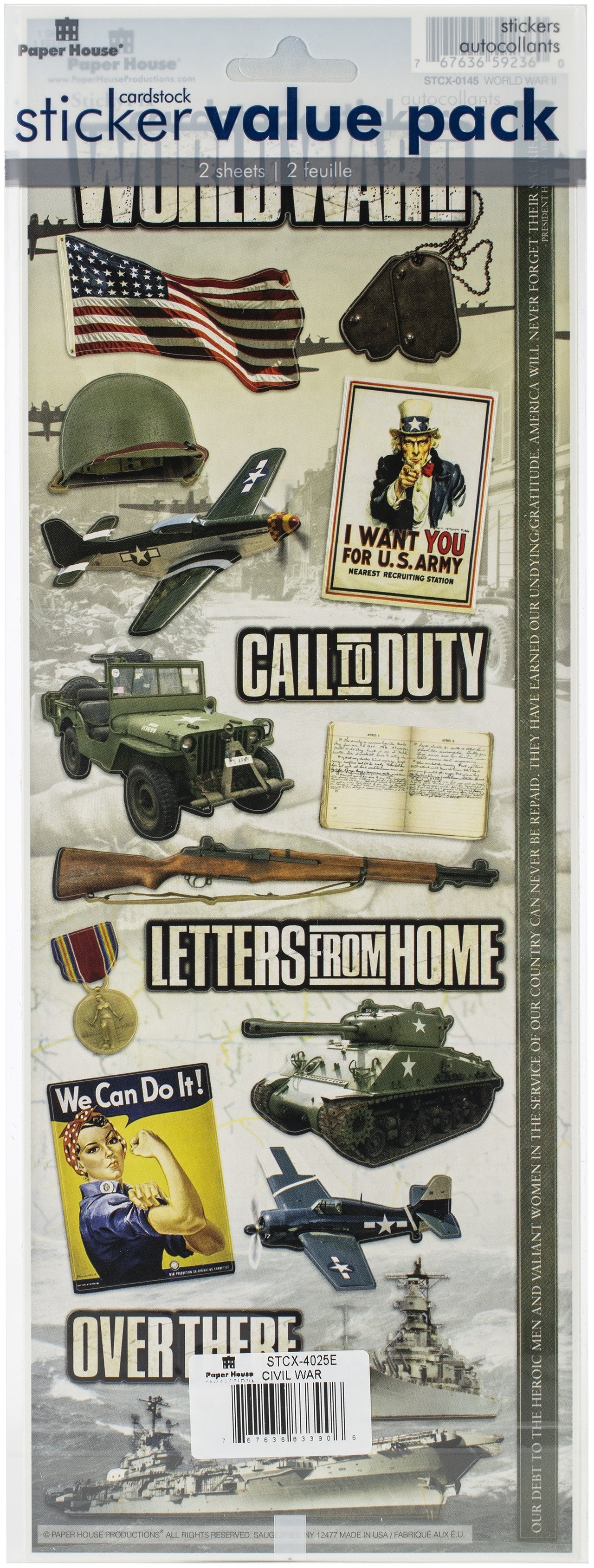 Paper House Cardstock Sticker 2/Pkg - Civil War