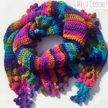 Big Cozy Bobble Pom Pom Shawl