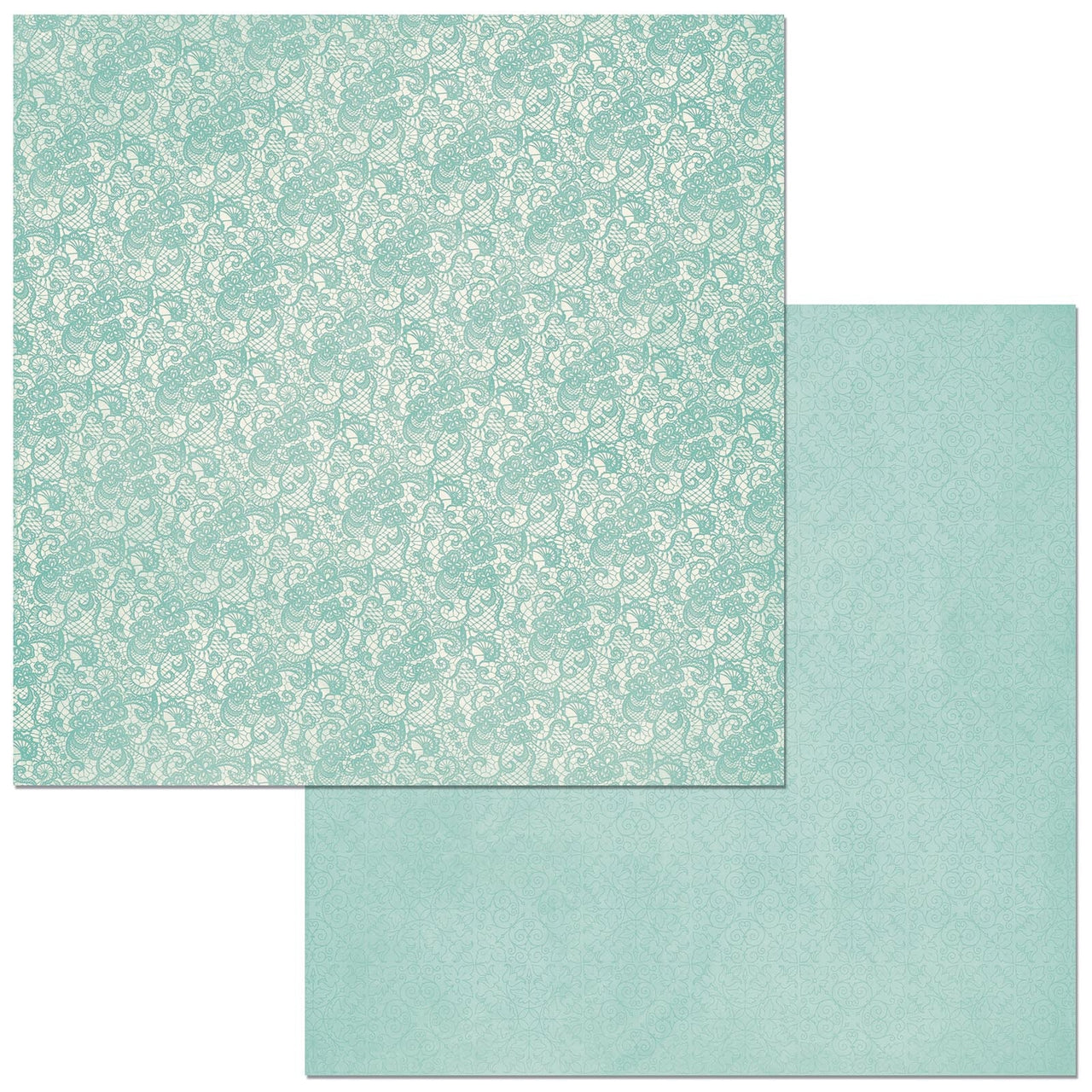 American Crafts BoBunny Double Dot Lace Double-Sided Cardstock 12"X12" 25/Pkg - Island Mist