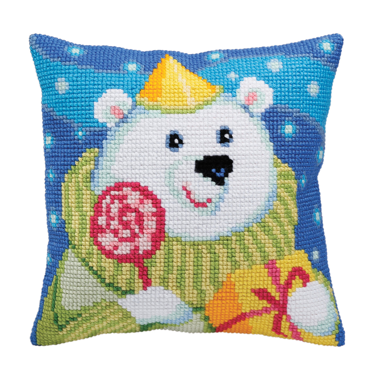 Collection D'Art Candy Teddy Cushion Cross Stitch Kit - 40cm x 40cm