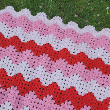 Strawberry Ripple Baby Blanket Afghan