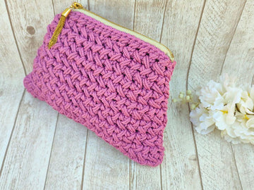 Criss-Cross Woven Clutch / Cosmetic Pouch