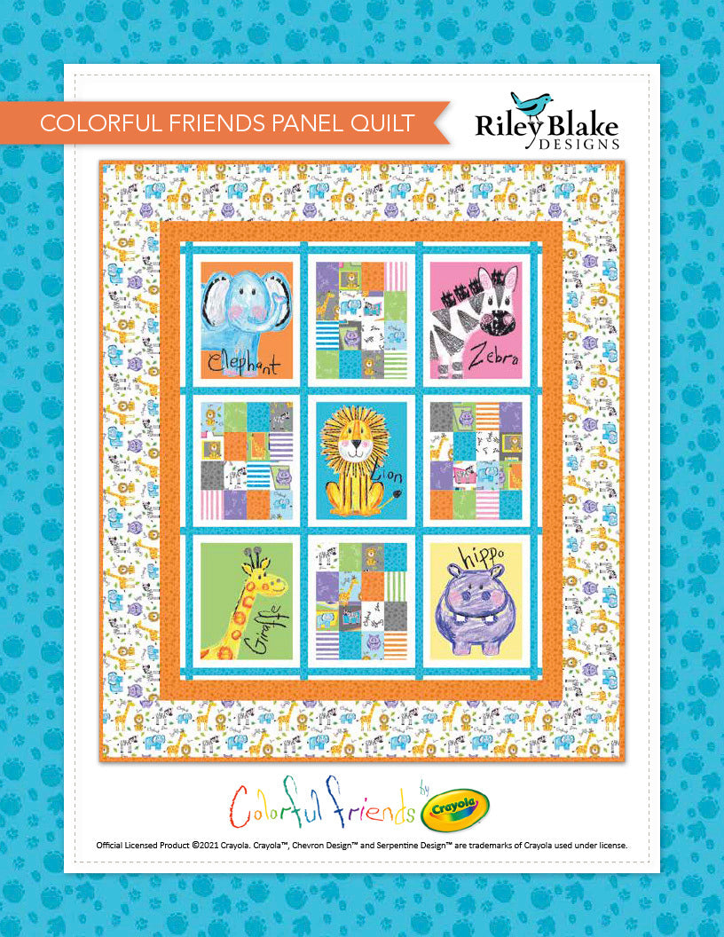 Riley Blake Colorful Friends Panel Quilt - Downloadable PDF