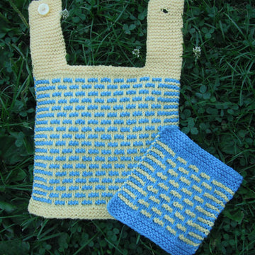 Ribbon Stitch Toddler Bib and Washcloth Set