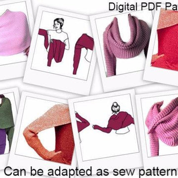 Shrug Cowl Sciarpone Scarf With Sleeves