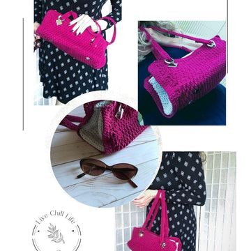 Camellia designer crochet handbag