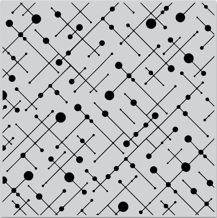 Hero Arts Background Cling Stamp 6"X6" - Line & Dot Pattern Bold Prints