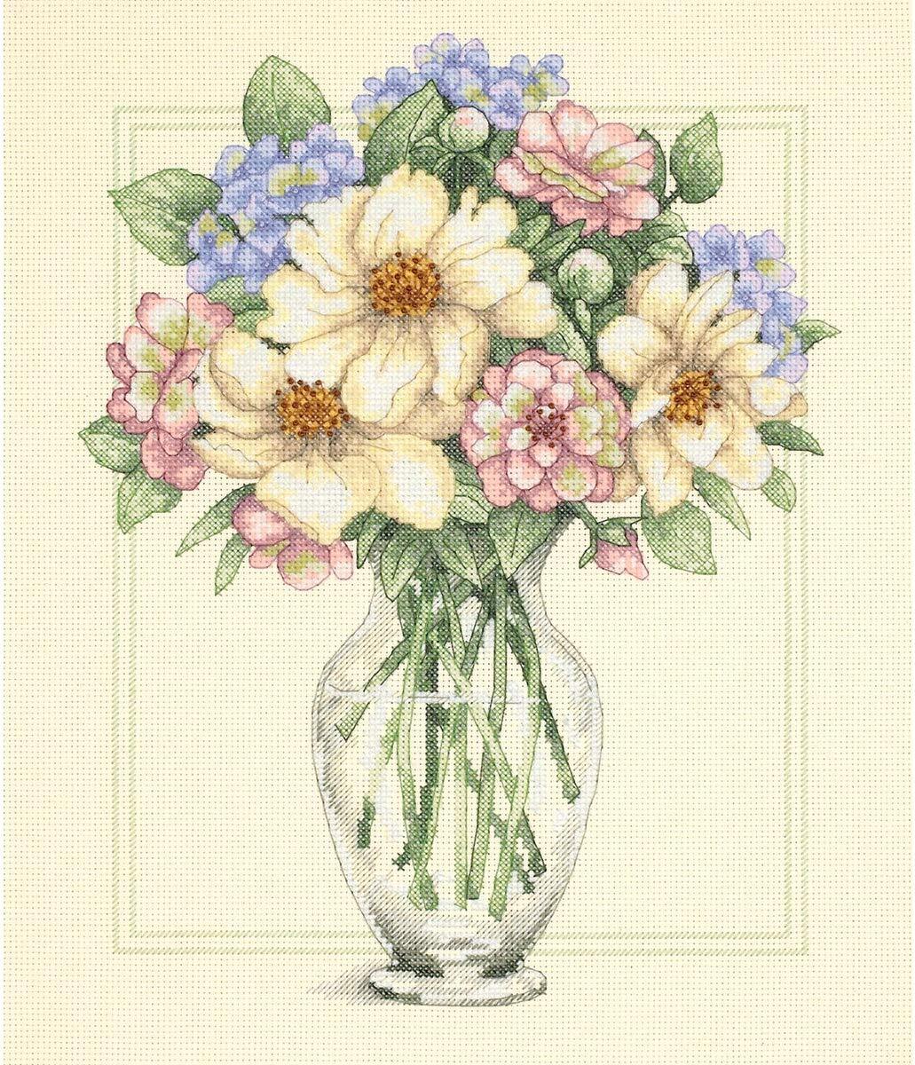 Dimensions Flowers in a Tall Vase Cross Stitch Kit - D35228