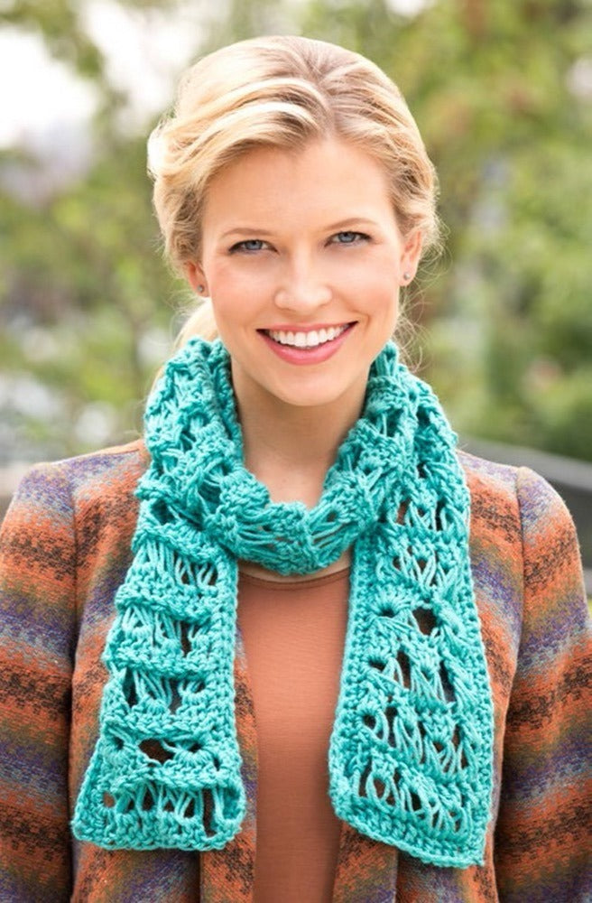 Sampler Broomstick Scarf in Red Heart Soft Solids - LW3310