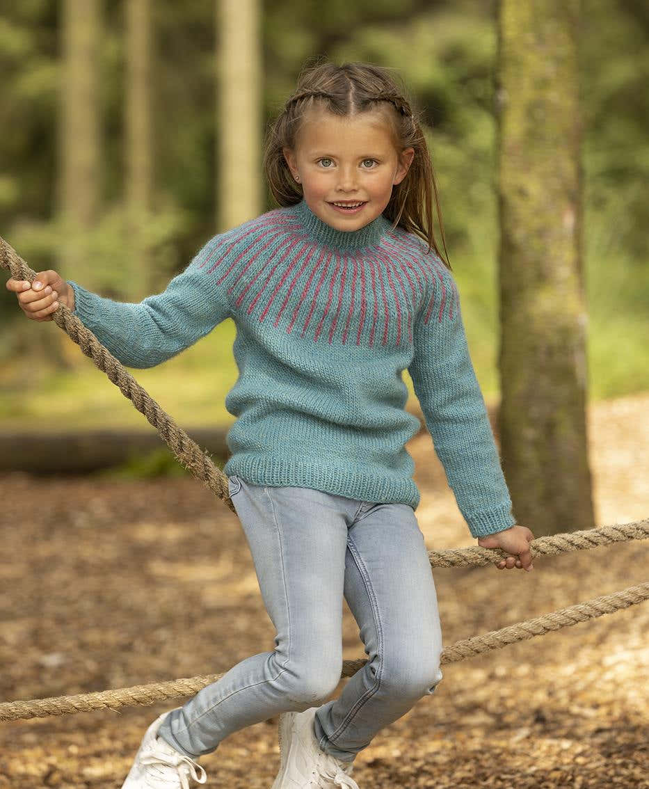 Aldis Sweater in Blue Viking Garn Viking Wool - Downloadable PDF