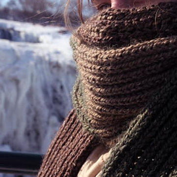 Giant Color Shift Brioche Scarf