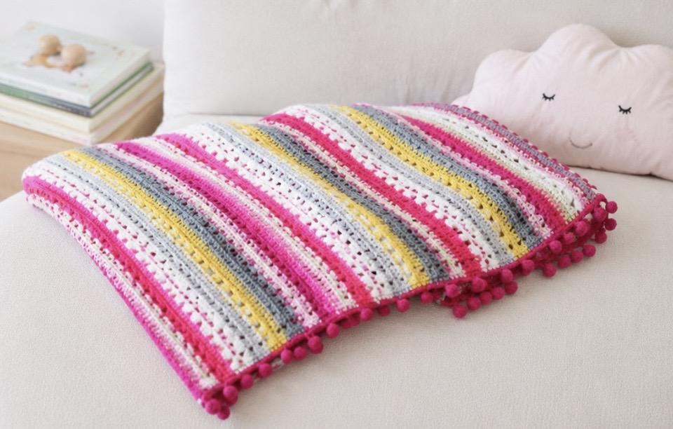 Cosy Stripe Crochet Blanket