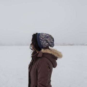 Denim and Brocade Toque