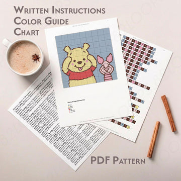 Winnie the Pooh Blanket Piglet Throw Blue Baby Stroller C2C CROCHET PATTERN