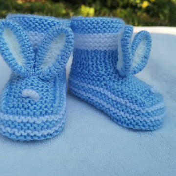 Blue  Bunny Baby Booties