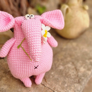 Pink elephant amigurumi easy crochet pattern P1