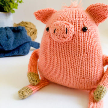 Anton the Piggy in a Hoodie - Toy Knitting Pattern