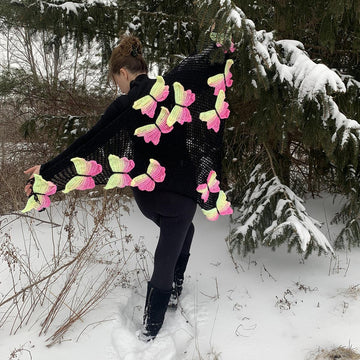 Looking for Spring - Butterfly Crochet Shawl