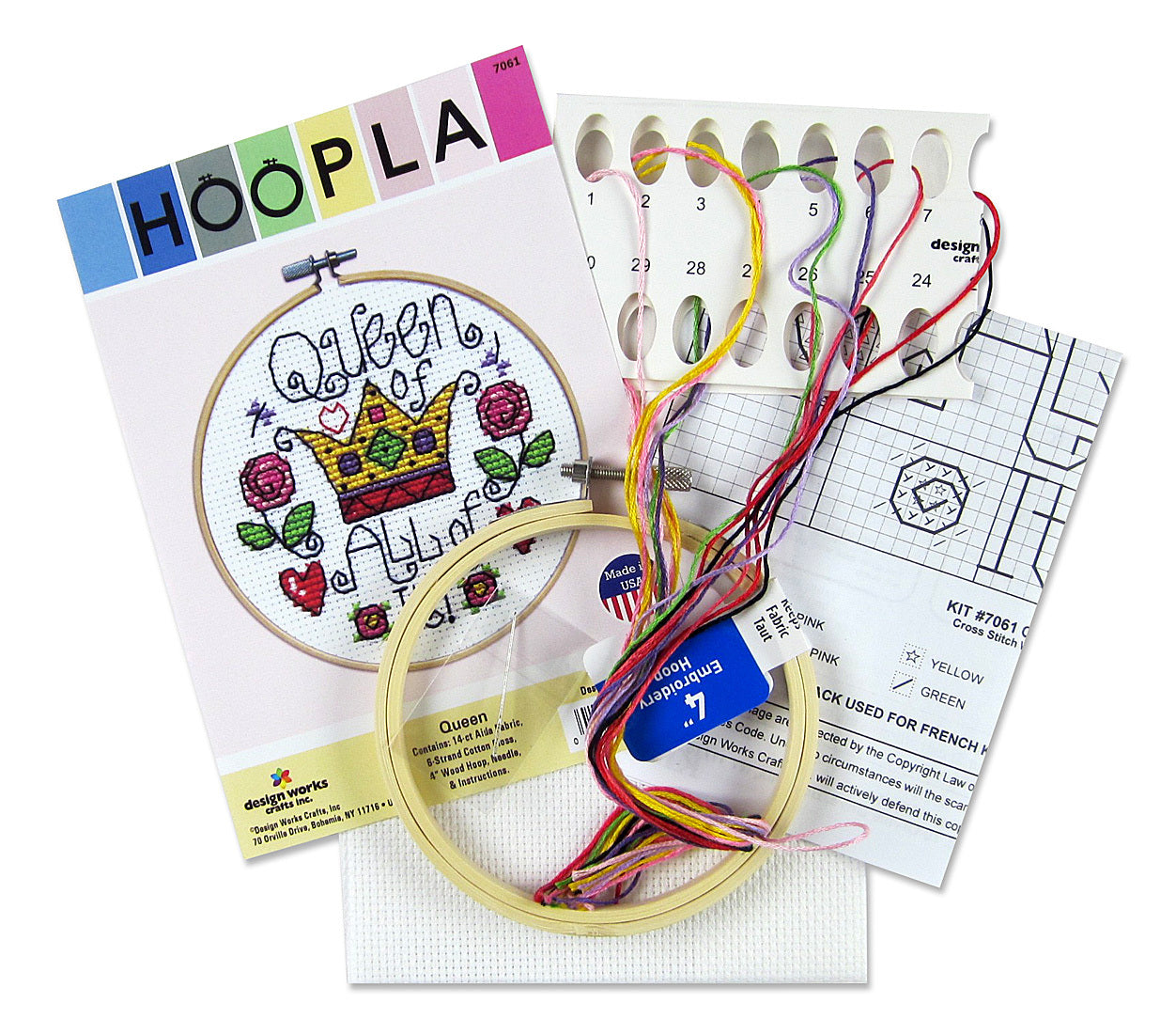 Design Works Queen Cross Stitch Kit - 4in Round
