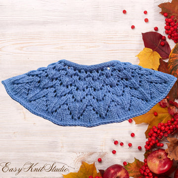 Woodland Lace Knit Collar -Neck Warmer Knitting Pattern