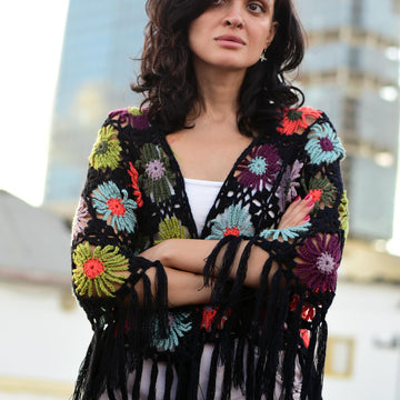 Astra crochet cardigan with fringe