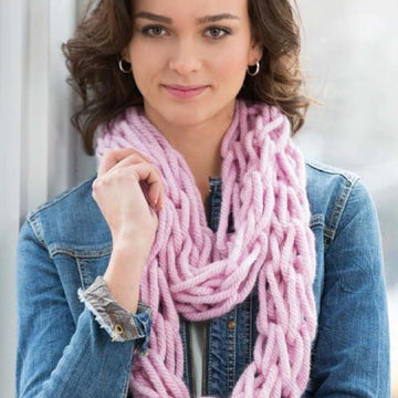 Arm-Knit Cozy Cowl in Red Heart Grande - LW4233
