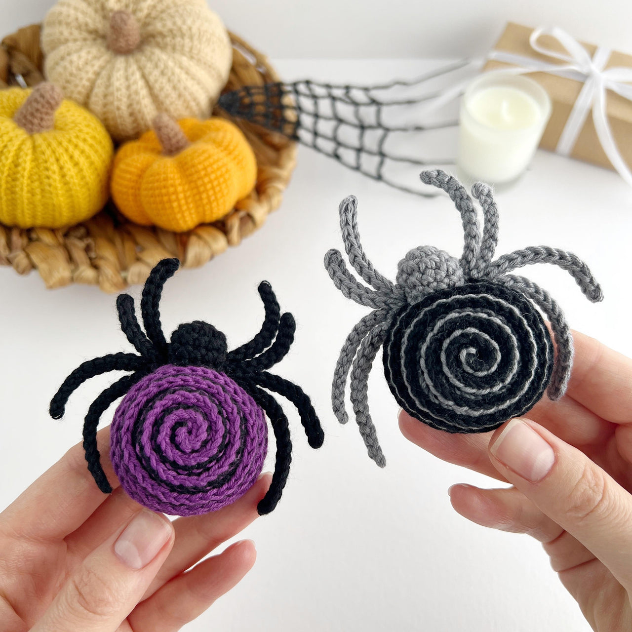 Crochet spider pattern Halloween amigurumi spider keyring & bag charm Spooky crochet PDF
