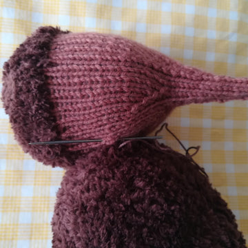 Original Knitting Pattern - Knit a baby mammoth with a heart, height 7.8 inc