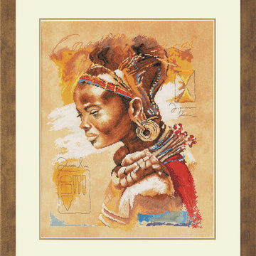 Lanarte African Woman Counted Cross Stitch Kit - 39 x 49 cm