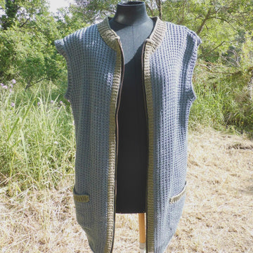 BERGI RUSTIC CARDIGAN VEST in cotton for men