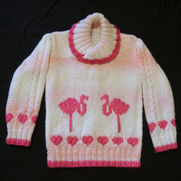 Flamingos and Hearts Sweater