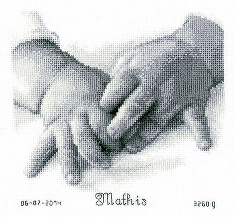 Vervaco Baby Hands Cross Stitch Kit - 20cm x 18cm