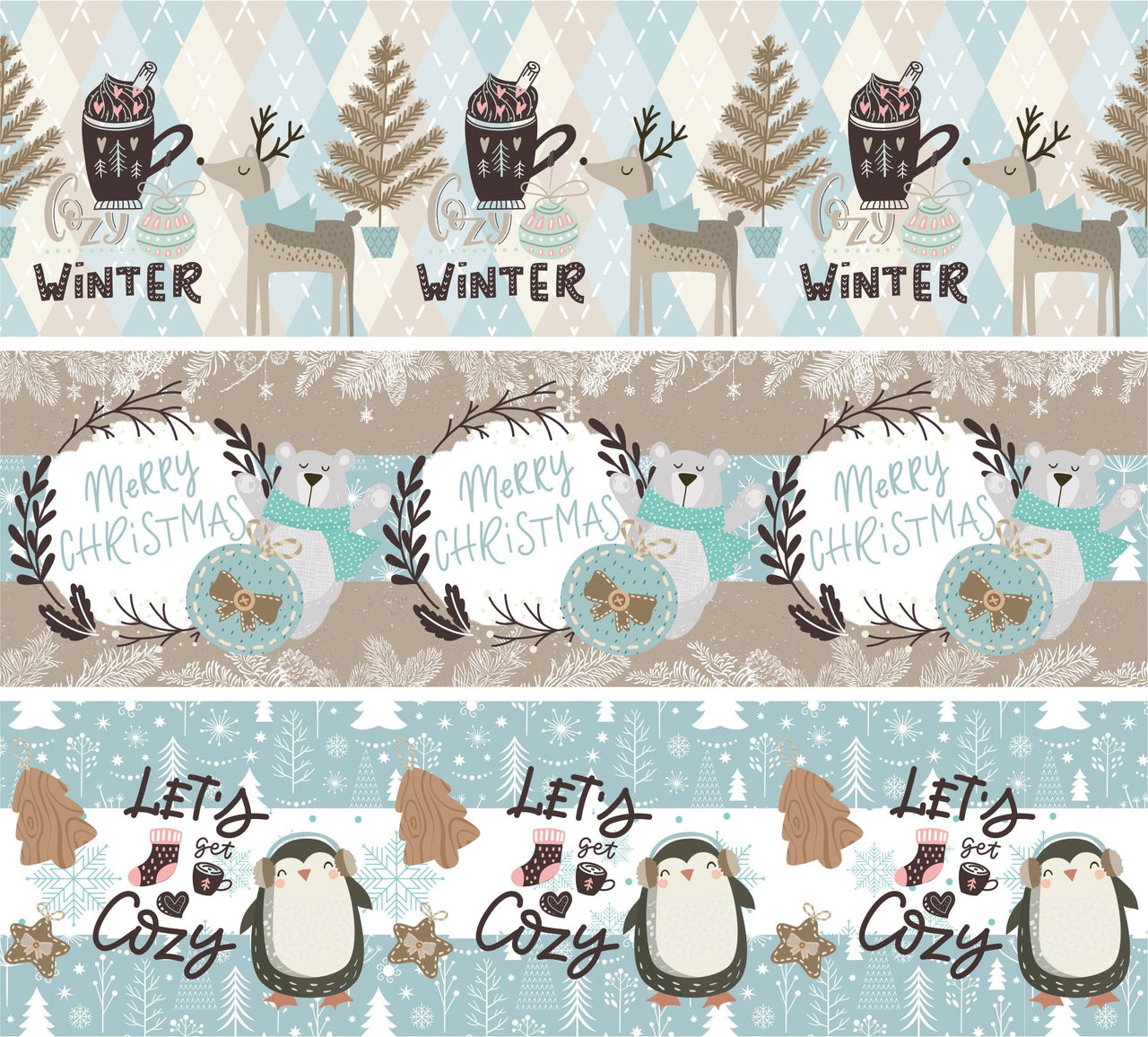 Studio Light Shrink Sleeves 12.5"X3.5" 3/Pkg - Merry Christmas, 3 Designs/1 Each