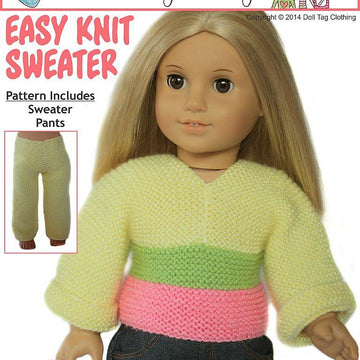 Easy Knit Sweater for 18 inch Dolls