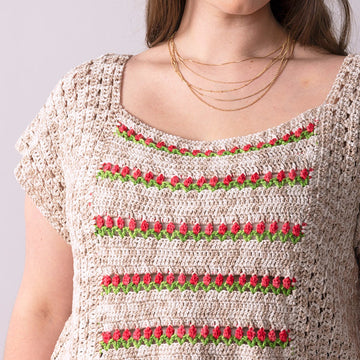 Azalea Buds Top in Berroco Tillie - Downloadable PDF