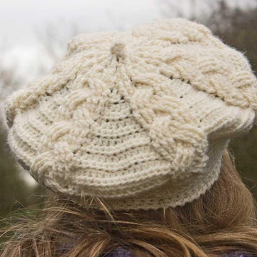 Cabled Beret and Newsboy Cap - Aran Version