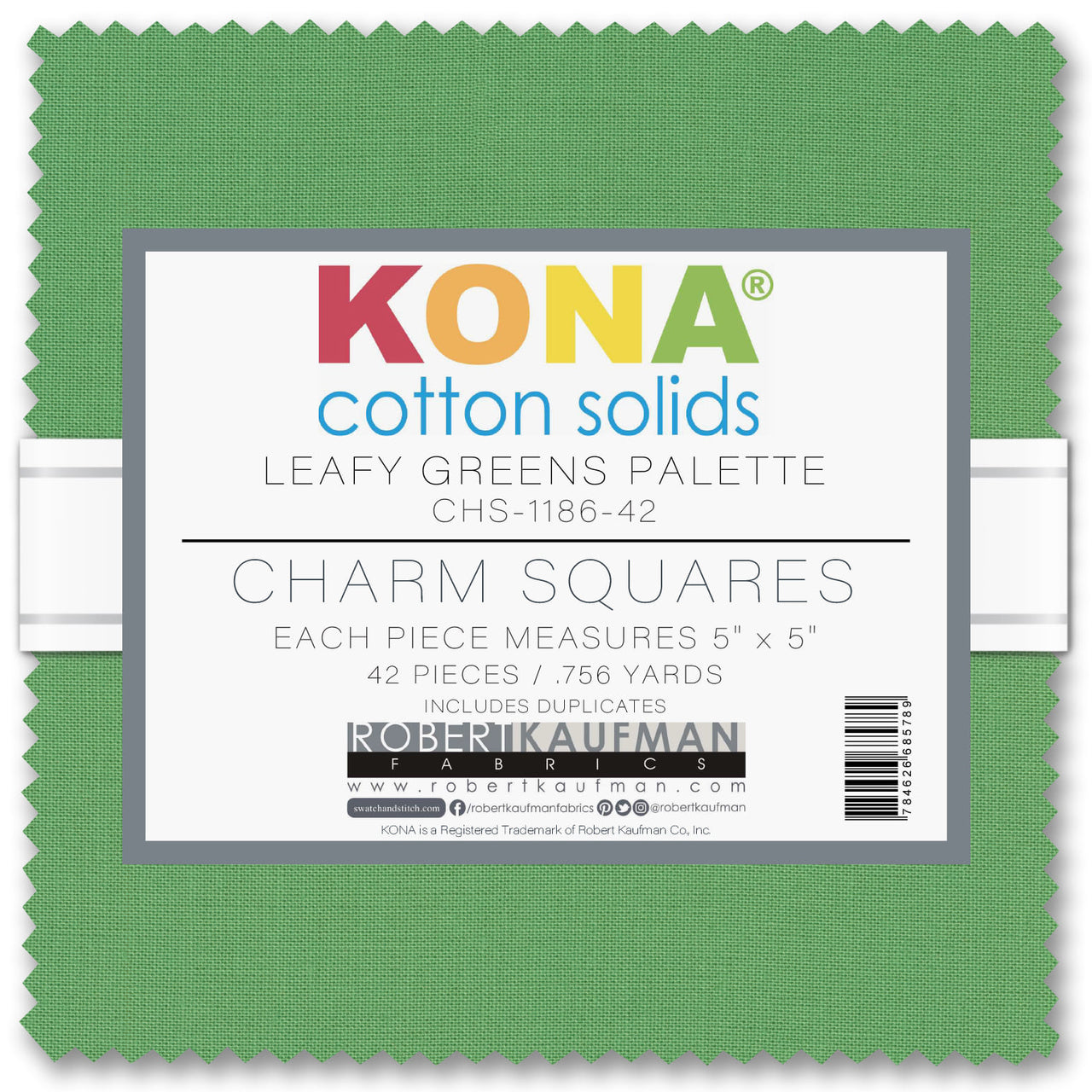 Robert Kaufman Kona Cotton Charm Pack - Leafy