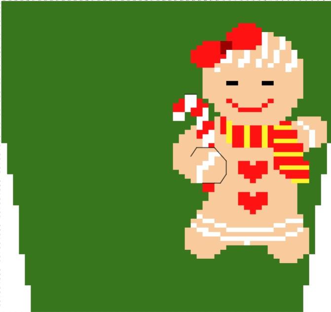 Gingerbread girl stocking chart