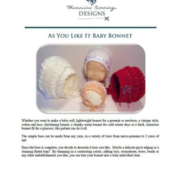 Bonnet with Frills, Bobbles, Flowers & Trims