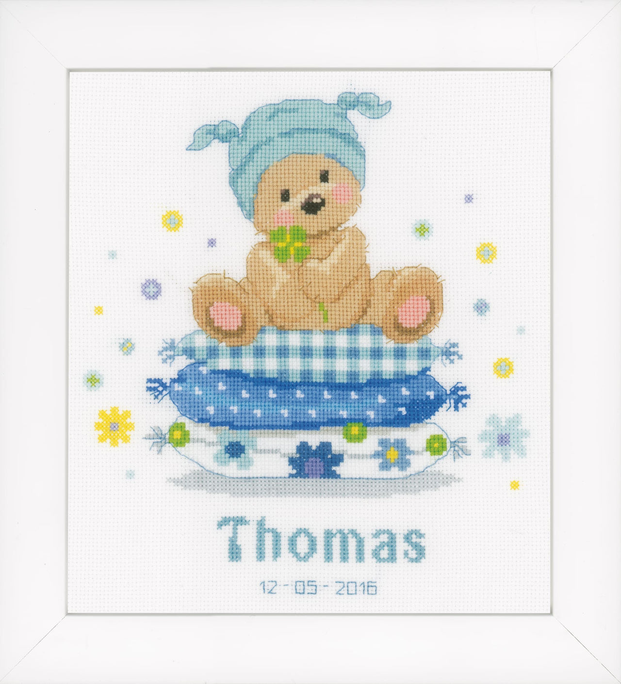 Vervaco Counted Cross Stitch Kit Bear On Pillow Cross Stitch Kit